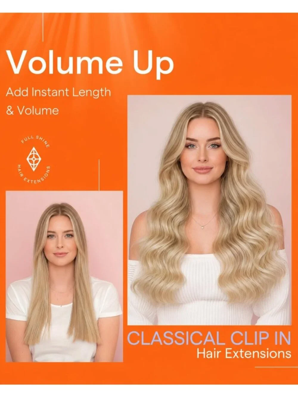 12-Inch Balayage Clip-In Hair Extensions - Golden Brown to Blonde Highlights, 7